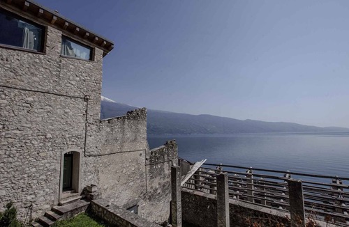 Tignale Apartment | Studio rustically furnished, overlooking lake and with terrace