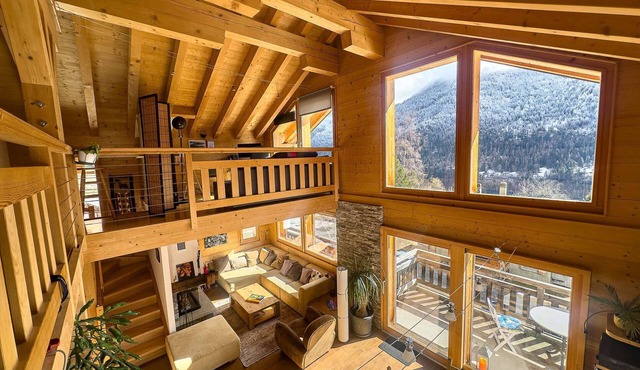 Chalet Boder - View of Mont Blanc - Fireplace