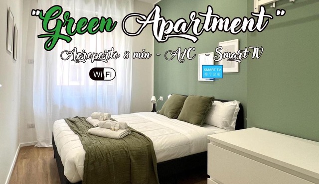 Green Apartment - Airport 8 min - AC - Smart TV