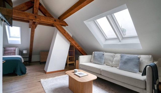Trendy Wipkingen Studio, steps to River & Groceries, by Blueground